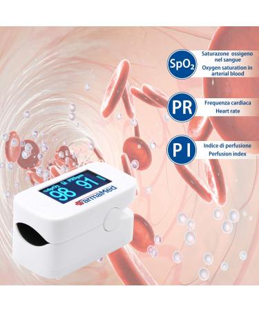 Farmamed 3-in-1 Pulse Oximeter - Professional Oxygen Saturation & Heart Rate Monitor with XXL OLED Display & Protective Case | International Shipping Available - Buy Online on GoSupps.com