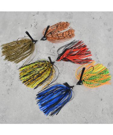 Fishing Jig 3/8 oz with Weed Guard & Silicone Skirt Lures for Bass Perch - Pack of 6 by Jigreat - Buy Online on GoSupps.com