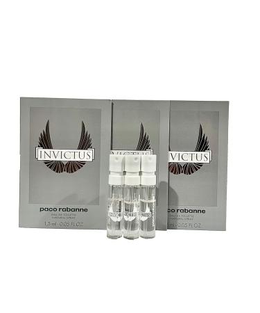 Paco Rabanne INVICTUS EDT MEN spray vial perfume 1.5 ml / 0.05 fl oz - Set of 3
