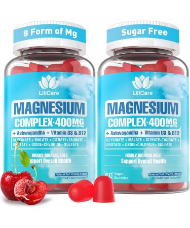 2 Pack Saffron Gummies for Kids & Teens + 2 Pack Magnesium Complex Gummies for Women Men 400mg - Buy Online on GoSupps.com