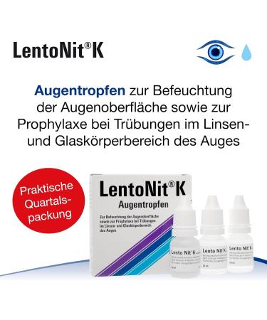 Buy Lento Nit K Eye Drops - 3-Seat Pack for Eye Moisturizing & Prophylaxis | 30ml Solution - International Shipping Available - Buy Online on GoSupps.com