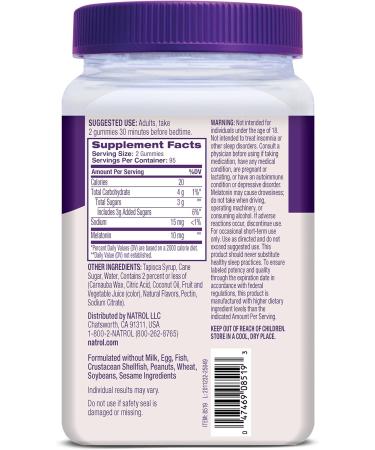Natrol Melatonin Gummies Sleep Support 190 Strawberry-Flavored Adult Melatonin Gummies 10 mg Sleep Aids for Adults - Buy Online on GoSupps.com