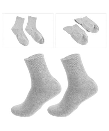 Lurrose Men's Moisturizing Cotton Gel Socks - Foot Repair & Care Treatment for Dry Cracked Skin - 2 Pack Light Gray - Buy Online on GoSupps.com
