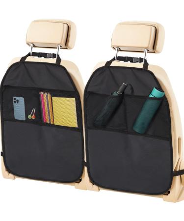 Heveer car backrest protection Seat protection car backrest protective mat with 2 mains pockets for the back of the front seats 2 pieces black - Buy Online on GoSupps.com