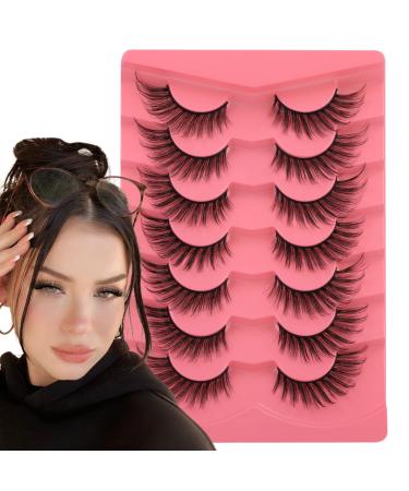 Fox Eye Lashes Angel Wing Look Like Lash Extension Wispy Natural Looking L Curl 18MM Fake Eyelashes Bratz Cat Eye False Lashes Pack by Mavphnee 4C