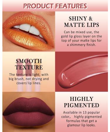 Buy Matte Liquid Lipstick Kit - 3 Dark Red Plum Shades | Long-Lasting Waterproof Lip Stain & Gloss | Perfect Makeup Gift for Women | Set 04 - Buy Online on GoSupps.com