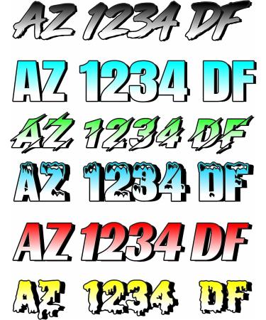 Custom Personalized State Boat Registration Numbers - 2 Pack Pair Vinyl Decal Sticker - Premium Gradient Print - VulgrCo - Buy Online on GoSupps.com
