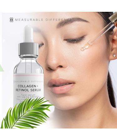 Measurable Difference Collagen Retinol Serum - Anti-Aging Facial Serum for Wrinkles & Fine Lines - 1 Oz Pump Bottle for Skin Elasticity & Acne Reduction - Buy Online on GoSupps.com