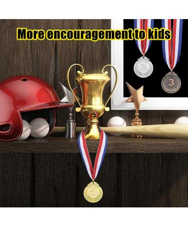 Gold Silver Bronze Olympic Style Winner Medals with Neck Ribbon for Competitions - Set of 30 - Buy Online on GoSupps.com