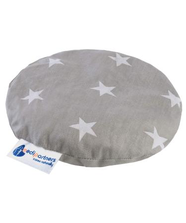 Medi partners cherry core pillow warm pillow for babies 180g around 15cm ko nature 100% cotton heat + cold therapy massage therapy (white stars with gray) cotton white stars with gray