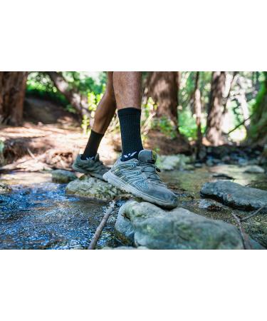 Swiftwick PURSUIT HIKE SIX Merino Wool Hiking Socks - Black Large | Men's and Women's Medium-Weight - Buy Online on GoSupps.com