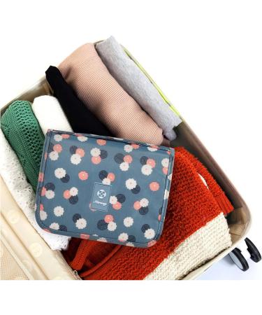 Women's Waterproof Travel Hanging Toiletry Bag - Blue Flower Makeup Organizer - Buy Online on GoSupps.com