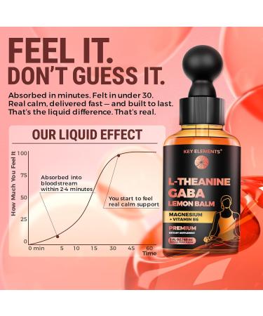 L Theanine and GABA Supplements | GABA Calming with Lemon Balm Extract, L-Theanine and Magnesium with B6 | Liquid GABA L Theanine Supplements | Stress Relief & Relaxation GABA Drops - Buy Online on GoSupps.com