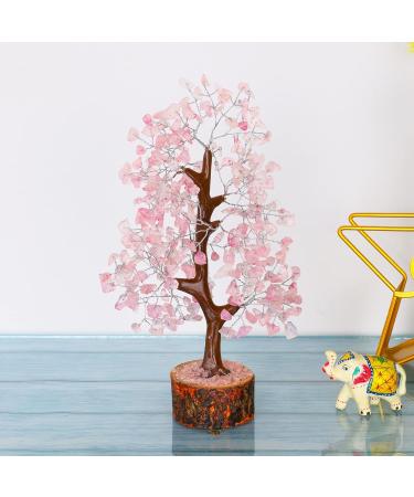 Rose Quartz Bonsai Tree with Pink Tourmaline - Healing Crystals & Home Decor for Women - Buy Online on GoSupps.com
