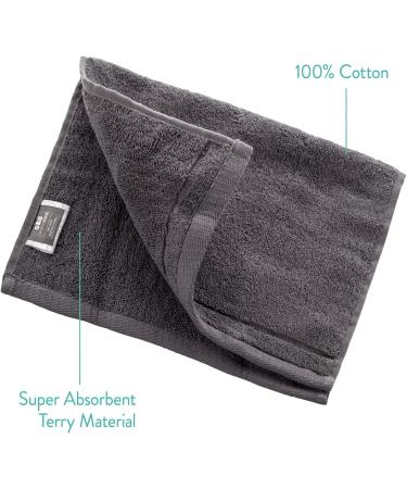 Creative Scents Cotton Fingertip Towels Set - 4 Pack - Grey | Small Extra-Absorbent Terry Towels for Bathroom | 11 x 18 Inches | Decorative and Soft | Perfect Housewarming or Guest Gift - Buy Online on GoSupps.com