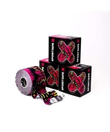 3 Rolls - SPORTTAPE Limited Edition Kinesiology Sports Tape - 5m Roll - Wild Print | Physio & Injury Muscle Tape for Shoulder Knee Ankle Support. Waterproof & Hyopallergenic Kinetic Tape Wild 3 Rolls
