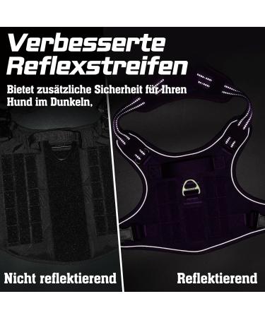 Rabbitgoo Tactical Dog Harness for Large Dogs - Adjustable Durable with Handles & Metal Buckles - Perfect for Hiking (L Purple) - Buy Online on GoSupps.com