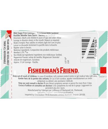 Fisherman s Friend Sugar Free Mint | For Temporary Relief of Cough Sore Throat & Nasal Congestion | 24 Packs of 22 Lozenges (528 Total Count) - Buy Online on GoSupps.com