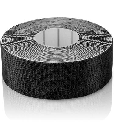 Kinesiology Tape - 1 Roll Cotton Elastic Athletic Tape for Injuries & Muscle Support - Black Adhesive Sports Bandage - Buy Online on GoSupps.com