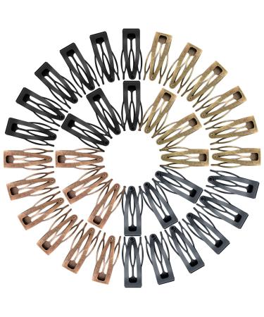 Dingion 80 Pcs Double Grip Hair Clips Metal Snap Barrettes for Women Accessories Girls  4 Colors (Black  Dark Gray  Vintage Red  Green)  Gray Rose Gold Green