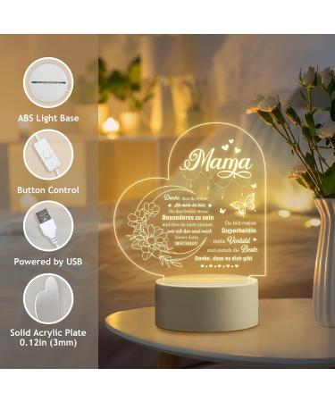 Giftasy Mama Gift - LED Acrylic Night Light Lamp | Unique Gifts for Mom Best Birthday & Mother's Day Present - Buy Online on GoSupps.com
