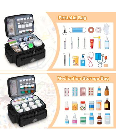 HomeWit Empty First Aid Bag - Emergency Medical Organizer for Nurses & Doctors | Travel-Friendly Design | Black - Buy Online on GoSupps.com