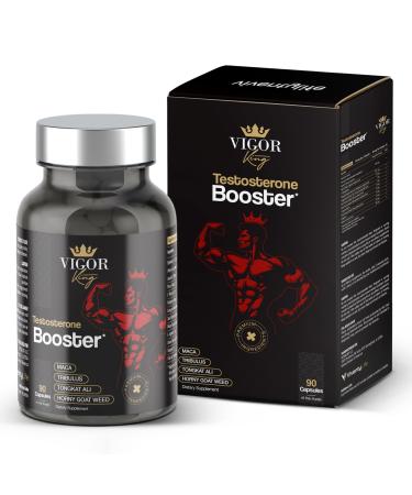 ViventyLife Testosterone Booster Supplement for Men - Horny Goat Weed Tongkat Ali L-Arginine + More - Workout Build Muscle Strength Energy & Performance 90 Capsules