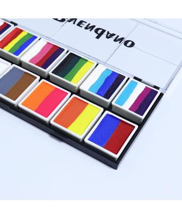 BVENDANO Professional Face Paint Palette- 12 Color Water Activated Kit for Kids & Adults - Non-Toxic Body & Face Painting Set with Stencils and Brushes - Buy Online on GoSupps.com