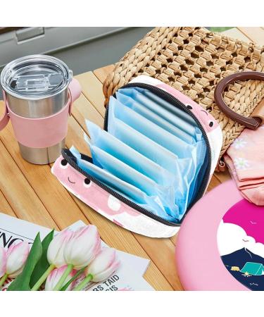 Javenproeqt Portable Women's Binding Bags - Menstrual Cup Pocket & Pads for Teens - Stylish Pink Whale Pattern - Buy Online on GoSupps.com
