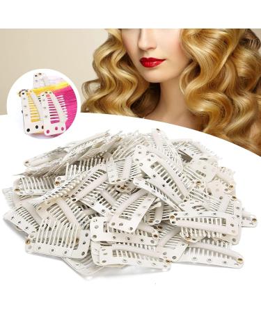 Hair Extension Clip 10 tooth Design Wig Clip Durable and Safe Functional for Wigs Hair Weaving for Most People(creamy-white) - Buy Online on GoSupps.com