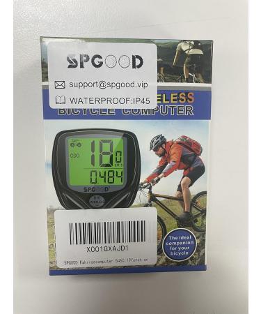 SPGOOD Wireless Bicycle Computer - 19 Functions IP54 Waterproof Backlit Speedometer Automatic Start/Stop Black - Buy Online on GoSupps.com