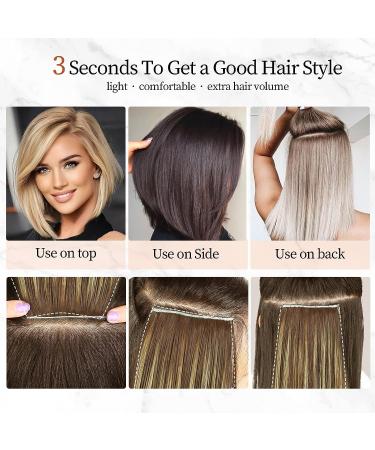 LNERATO 4 PCS Synthetic Hair Toppers for Women - Invisible Clips, Thinning Hair Solution, Hair Volume Boost - Double 4 inch and Double 8 inch Brown mix Natural Blond - Hairpieces for Daily Use - Buy Online on GoSupps.com
