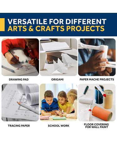 White Kraft Arts and Crafts Paper Roll - 18x175' - Made in USA - Ideal for Painting, Wall Art, Bulletin Board, Gift Wrapping, and Kids Crafts - Buy Online on GoSupps.com