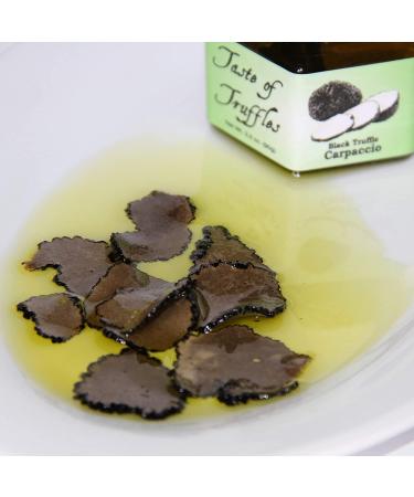 Black Truffle Slices Carpaccio 3.2 oz - Burgundy Black Winter Truffles in Olive Oil (Tuber Uncinatum) - Gourmet Food Garnish - Buy Online on GoSupps.com