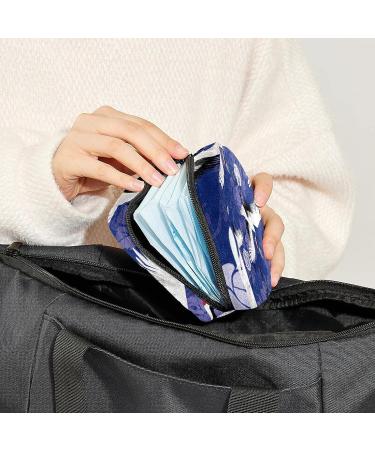 White Crane Peony Flower Sanitary Napkin Storage Bag | Menstrual Cup & Nursing Pad Holder | Portable Period Pouch for Women & Girls - Buy Online on GoSupps.com