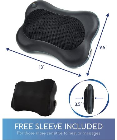 Zyllion Cordless Rechargeable Shiatsu Back and Neck Massager with Heat - Black | ZMA-13RB-BK - Buy Online on GoSupps.com