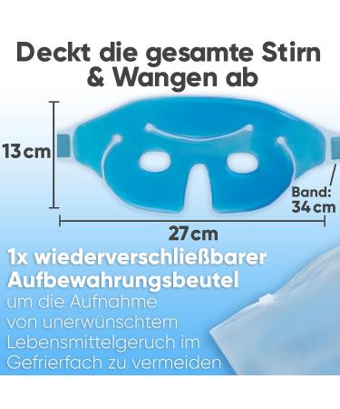 ICEHOF Eye Cooling Mask - Gel Eye Mask for Migraine Relief - Comfortable Upper Material with Storage Bag - Effective Forehead to Cheek Cooling Glasses - Buy Online on GoSupps.com