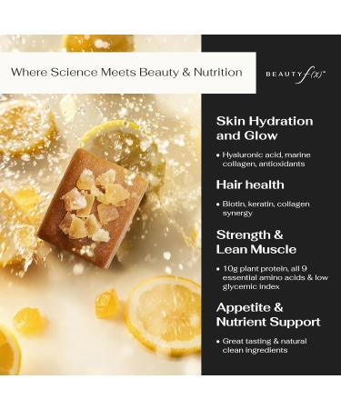 Beauty f(x) Protein Beauty Bites Collagen Bars Lemon Ginger Turmeric Collagen Protein Bars for Women 10g Protein, 110 Calories, No Added Sugar Supports Skin, Hair, and Nails - Buy Online on GoSupps.com