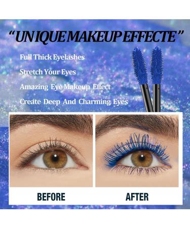 5D Blue Fiber Mascara with Comb for Long Lasting, Thick Lashes - Smudge-Proof and Curling - Perfect for Halloween and Christmas - Buy Online on GoSupps.com