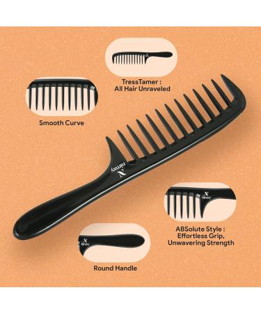 Nimxy Pink Wide Tooth Comb for Curls 3 Pcs - Curl Comb with Comfortable Handle for Detangling Medium to Long Wet and Wavy Hair - hairdressing & Styling Comb (3Pc Black Wide Tooth) - Buy Online on GoSupps.com
