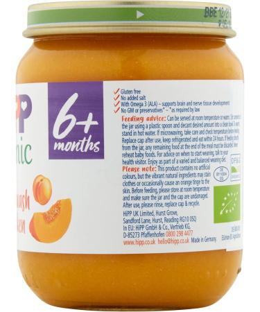HiPP Organic Stage 1 From 4 Months Sweet Squash and Chicken 6 x 125 g (Pack of 2 Total 12 Pots) - Buy Online on GoSupps.com