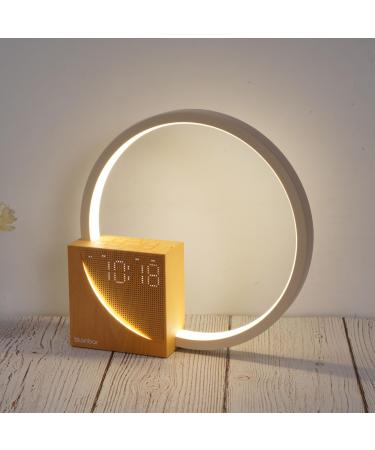 Blonbar bedside lamp with USB charging function touch control dimmable light alarm clock wake up light sleep aid babies and adults 3 stepy brightness bedside lamp for bedroom living room wood - Buy Online on GoSupps.com