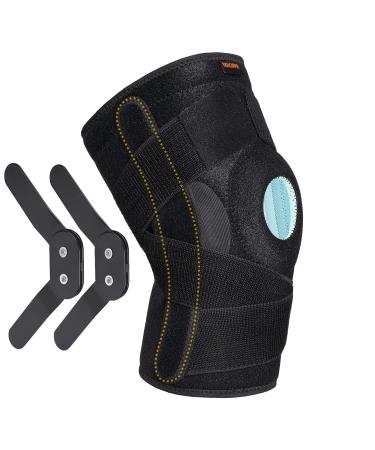 Thx4COPPER Hinged Knee Brace - Adjustable Open Patella with Straps & Side Stabilizers - Compression Support for Protection & Pain Relief - Trauma ACL LCL MCL Tears Arthritis Tendon Injuries XL