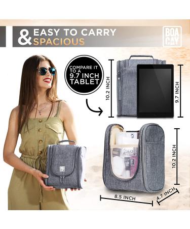 BOACAY Hanging Travel Toiletry Bag - (M) Quartz Gray Shower and Makeup Organizer for Women and Men - Buy Online on GoSupps.com