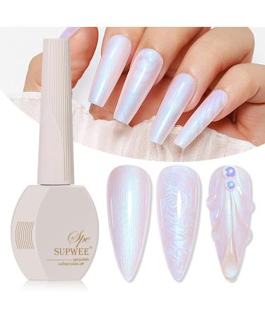 Pearl Gel Nail Polish 15ml Pearlescent Nail Gel Polish Shimmer Mermaid Nail Polish for Nails Shell Swirl Thread Effect Soak Off UV Gel Summer Colors