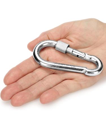 Buy Com-Four 12x Heavy-Duty Screw Carabiner Hooks - 260 kg Load Capacity - Ideal for High Stress - Set of 12 (90 x 9 mm) - International Shipping Available - Buy Online on GoSupps.com