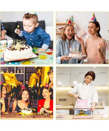 Ouligay 6Pcs Happy Birthday Cake Toppers Side Mirror Acrylic Cake Topper Glitter Happy Birthday Cupcake Toppers Birthday Decorations for Birthday Wedding DIY Cake Party Supplies - Buy Online on GoSupps.com