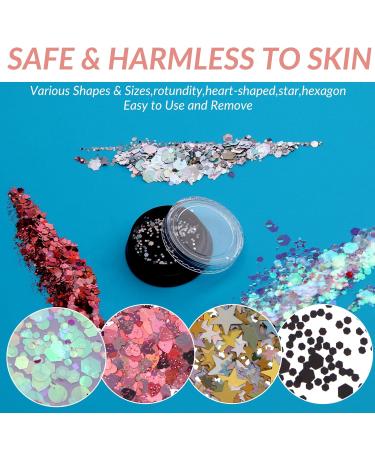 Buy Holographic Body Glitter | Festival Cosmetic Glitter for Face Hair & Nails - Sparkle in Silver! - Buy Online on GoSupps.com