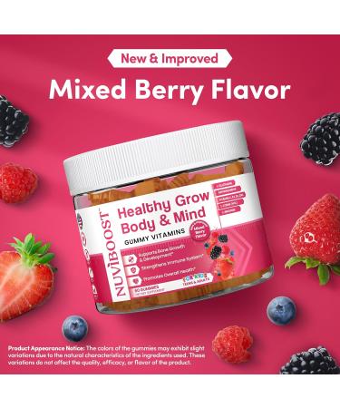 NUVIBOOST Healthy Grow Height Growth Gummies Rich in Calcium Vitamins C D3 K2 L-Arginine Ashwagandha and Others Boost Bone Health & Immunity Multivitamin for Kids 5+ Teens and Adults. - Buy Online on GoSupps.com