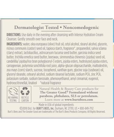 Burt's Bees Intense Hydration Night Cream 1.8 Oz - Moisturizing Night Lotion - Buy Online on GoSupps.com
